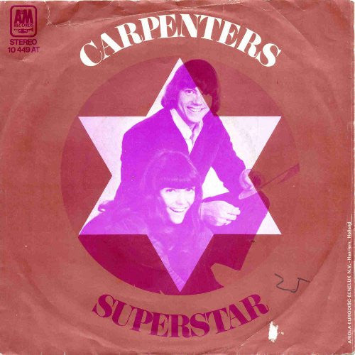 Carpenters - Superstar Vinyl Singles Vinyl Very Good (VG) <br> Hoes Good Plus (G+)