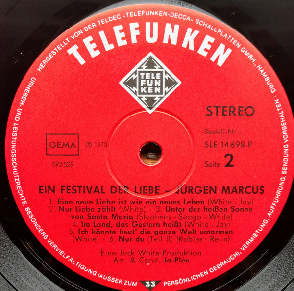 Jürgen Marcus - Ein Festival Der Liebe (LP) 50653 Vinyl LP VINYLSINGELS.NL