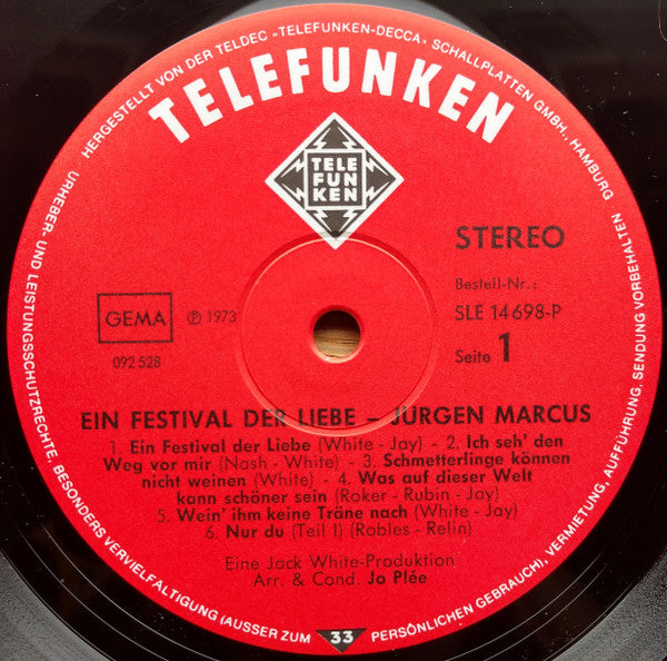 Jürgen Marcus - Ein Festival Der Liebe (LP) 49930 49450 50653 Vinyl LP VINYLSINGLES.NL