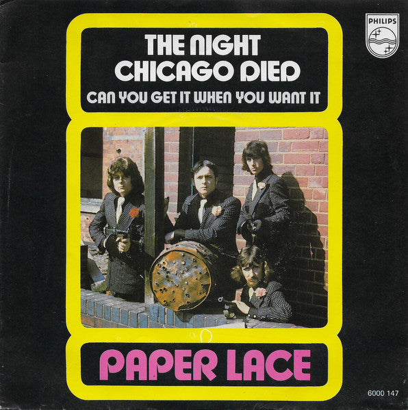 Paper Lace - The Night Chicago Died Vinyl Singles Vinyl Very Good (VG) <br> Hoes Good Plus (G+)