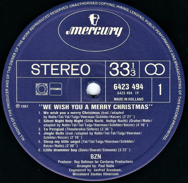 BZN - We Wish You A Merry Christmas (LP) 49284 Vinyl LP Goede Staat