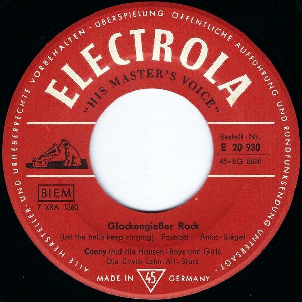 Conny Froboess Und Die Hansen Boys & Girls - Die Erwin Lehn All-Stars Vinyl Singles Vinyl Very Good (VG) <br> Hoes Generic