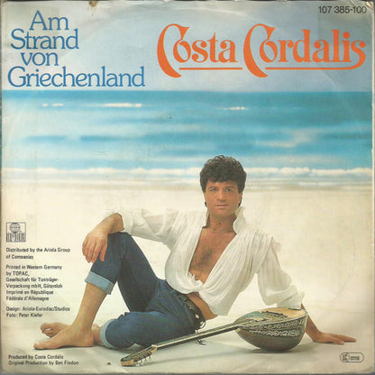 Costa Cordalis - Am Strand Von Griechenland Vinyl Singles Vinyl Very Good (VG) <br> Hoes Good Plus (G+)