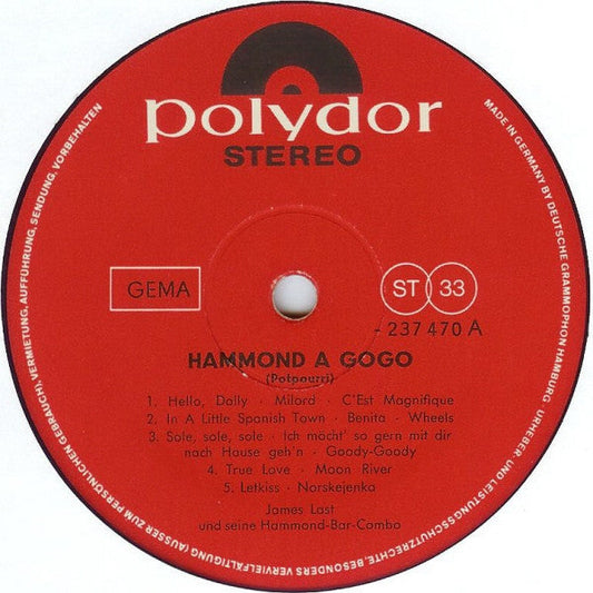 James Last Und Seine Hammond-Bar-Combo - Hammond À Gogo (LP) Vinyl LP Vinyl Zeer Goed / Hoesje Goed "VINYLSINGLES.NL"