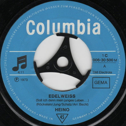 Heino - Edelweiß (Soll Ich Denn Mein Junges Leben...) Vinyl Zeer Goed / Hoesje Generic "VINYLSINGLES.NL"
