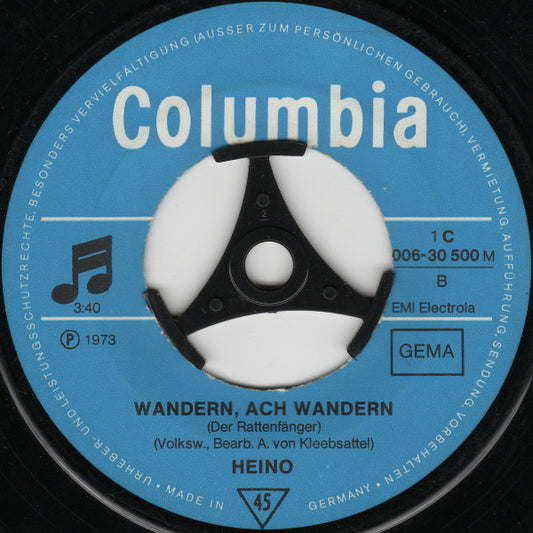 Heino - Edelweiß (Soll Ich Denn Mein Junges Leben...) Vinyl Zeer Goed / Hoesje Generic "VINYLSINGLES.NL"