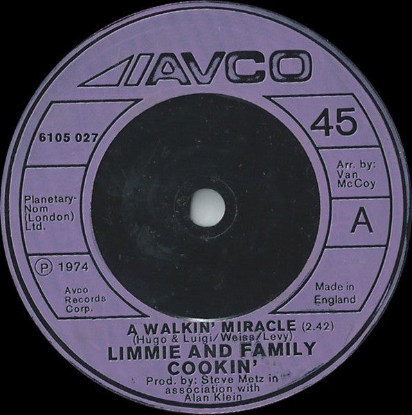 Limmie & Family Cookin' - A Walkin' Miracle Vinyl Singles Vinyl Very Good (VG) <br> Hoes Generic