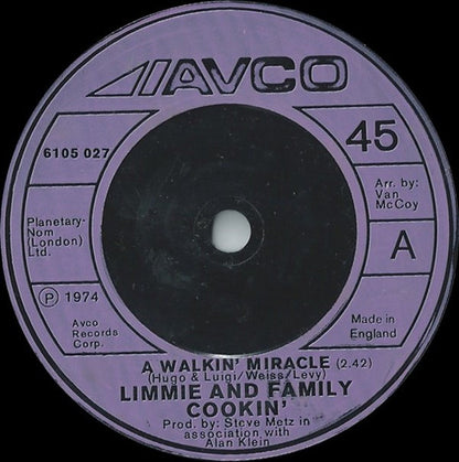 Limmie & Family Cookin' - A Walkin' Miracle Vinyl Singles Vinyl Very Good (VG) <br> Hoes Generic
