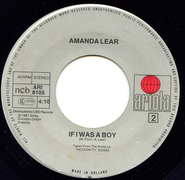 Amanda Lear - Nymphomania Vinyl Singles Vinyl Goed / Hoes Generic