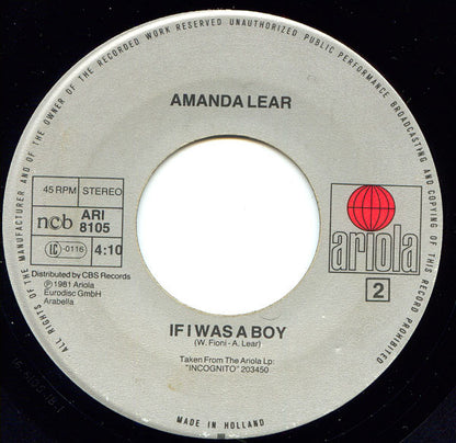 Amanda Lear - Nymphomania Vinyl Singles Vinyl Goed / Hoes Generic