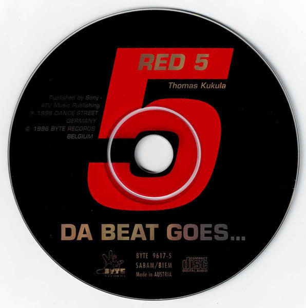 Red 5 - Da Beat Goes... (CD) Compact Disc Single Goede Staat