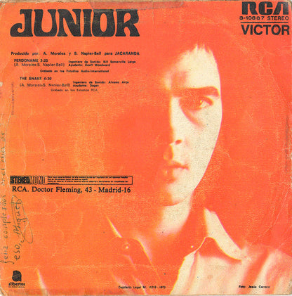 Junior - Perdóname Vinyl Singles Vinyl Very Good (VG) <br> Hoes Good Plus (G+)