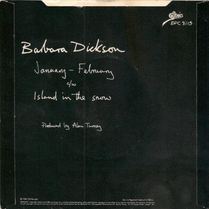 Barbara Dickson - January - February (B) 37671 Vinyl Singles Hoes: Slecht