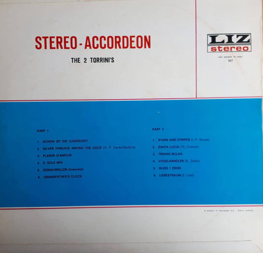 2 Torrini's - Stereo-Accordeon Vinyl LP Vinyl Zeer Goed / Hoesje Goed "VINYLSINGLES.NL"