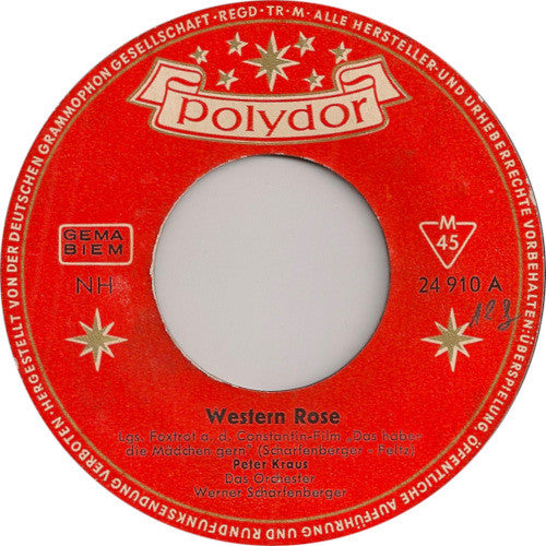 Peter Kraus - Western Rose Vinyl Singles Vinyl Very Good (VG) <br> Hoes Generic