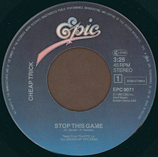 Cheap Trick - Stop This Game 38708 Vinyl Singles Goede Staat