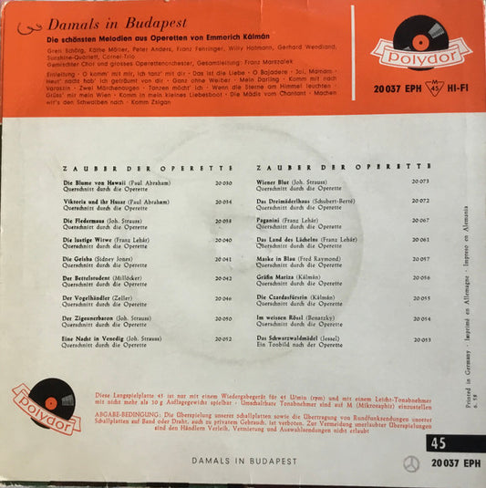 Emmerich Kálmán - Damals In Budapest