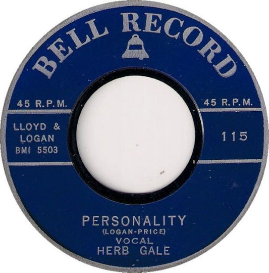 Herb Gale - Personality 19614 Vinyl Singles Hoes: Generic