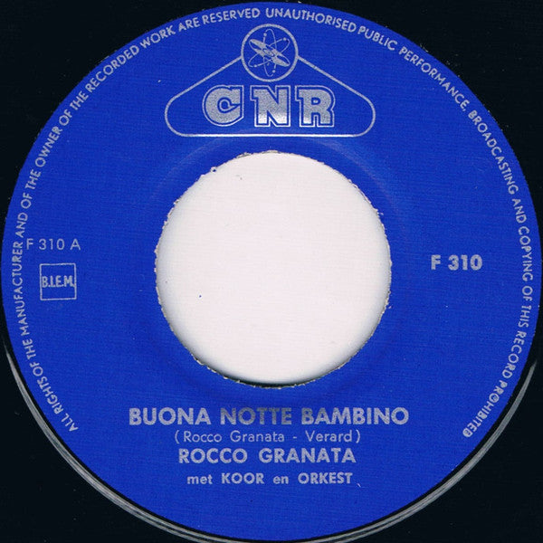 Rocco Granata - Buona Notte Bambino Vinyl Singles Vinyl Very Good (VG) <br> Hoes Generic
