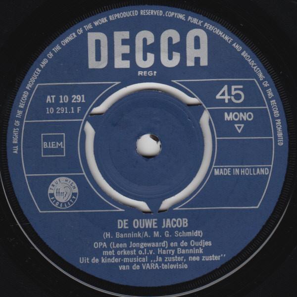 Hetty Blok En Leen Jongewaard - De Ouwe Jacob 19341 Vinyl Singles Hoes: Generic