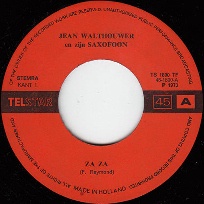 Jean Walthouwer - Za Za 35029 Vinyl Singles Goede Staat