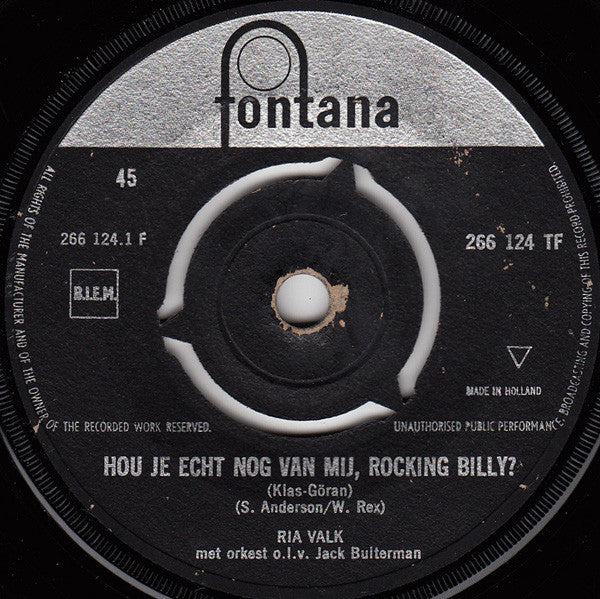 Ria Valk - Hou Je Echt Nog Van Mij, Rocking Billy 38008 Vinyl Singles Hoes: Generic