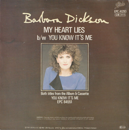 Barbara Dickson - My Heart Lies Vinyl Singles Vinyl Goed / Hoes Sticker