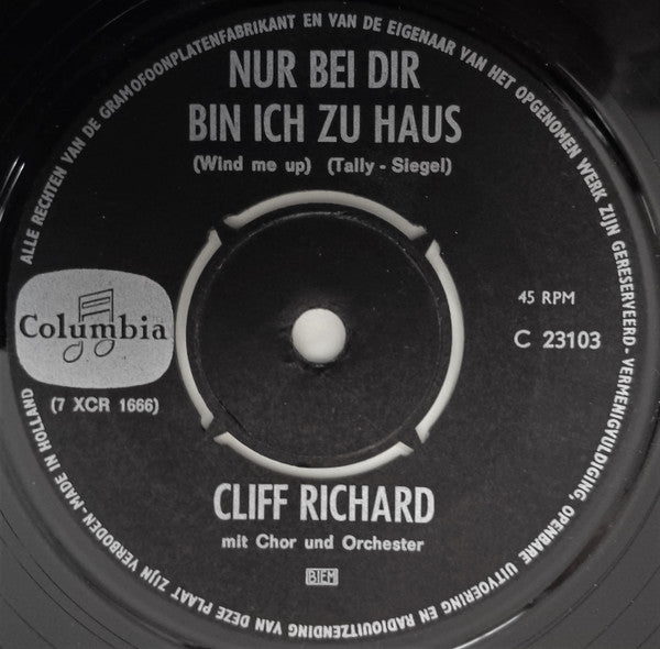 Cliff Richard - Nur Bei Dir Bin Ich Zu Haus (Wind Me Up) Vinyl Singles Vinyl Very Good (VG) <br> Hoes Generic