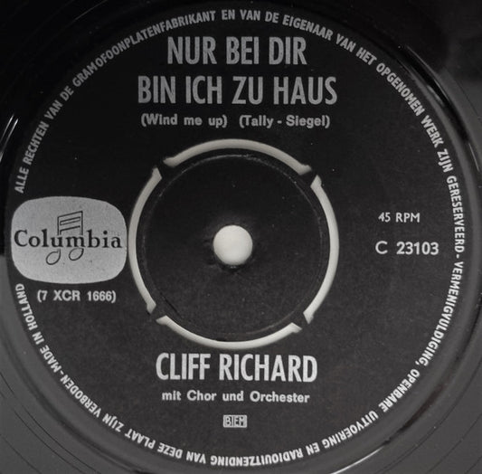 Cliff Richard - Nur Bei Dir Bin Ich Zu Haus (Wind Me Up) Vinyl Singles Vinyl Very Good (VG) <br> Hoes Generic