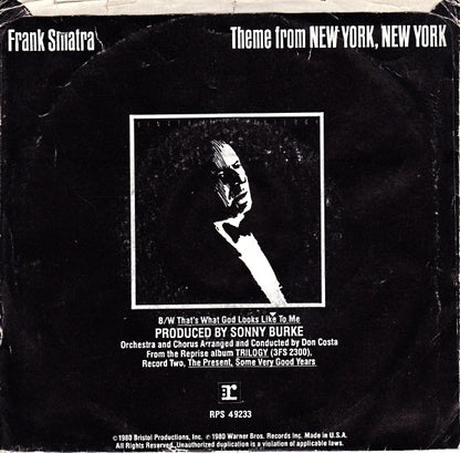 Frank Sinatra - Theme From New York, New York 41726 Vinyl Singles Vinyl Very Good (VG) <br> Hoes Good Plus (G+)