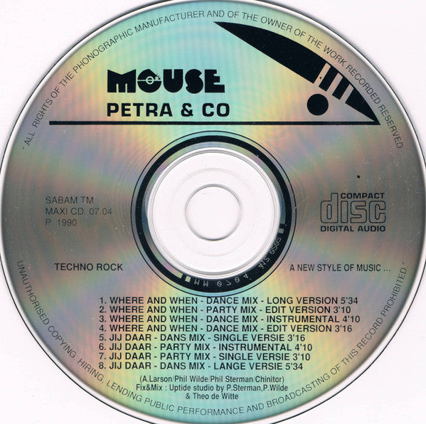 Petra & Co - Where And When / Jij Daar! (CD) Compact Disc Goede Staat