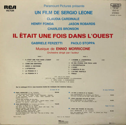 Ennio Morricone - Il Était Une Fois Dans L'Ouest (Bande Originale Du Film Paramount) (LP) Vinyl LP Vinyl Very Good (VG) <br> Hoes Good Plus (G+)