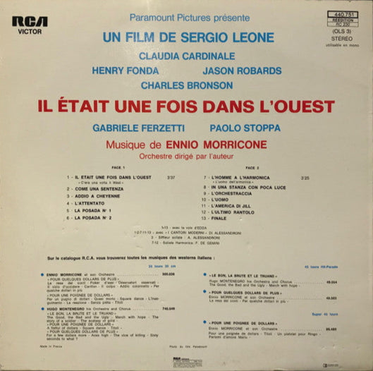 Ennio Morricone - Il Était Une Fois Dans L'Ouest (Bande Originale Du Film Paramount) (LP) Vinyl LP Vinyl Zeer Goed / Hoesje Goed "VINYLSINGLES.NL"