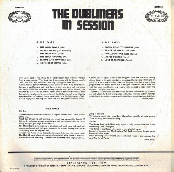 Dubliners - In Session (LP) 50040 Vinyl LP Goede Staat