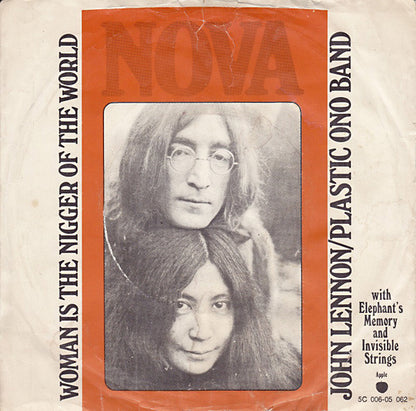 John Lennon / The Plastic Ono Band - Woman Is The Nigger Of The World Vinyl Singles Vinyl Very Good (VG) <br> Hoes Good Plus (G+)