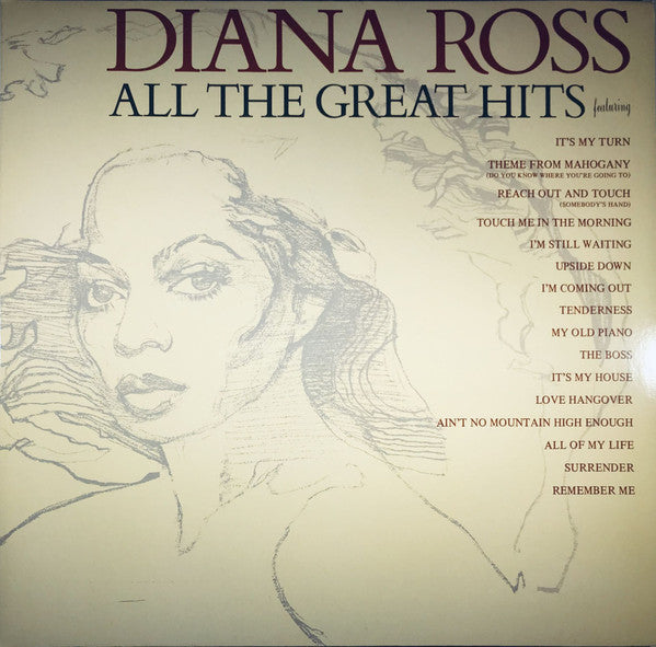 Diana Ross - All The Great Hits (LP) Vinyl LP Vinyl Very Good (VG) <br> Hoes Good Plus (G+)