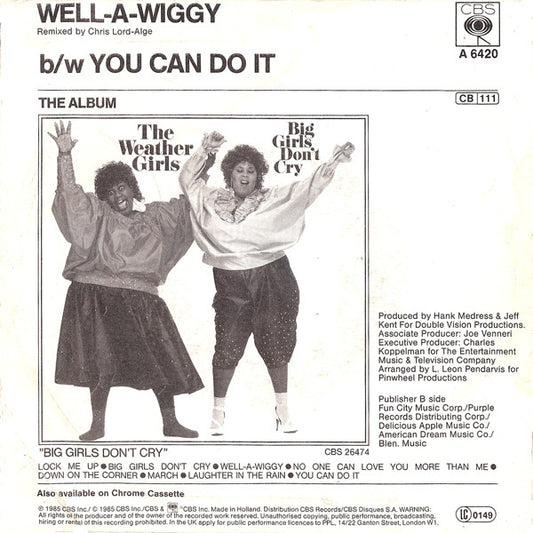 Weather Girls - Well-A-Wiggy Vinyl Singles Vinyl Zeer Goed / Hoesje Goed "VINYLSINGLES.NL"