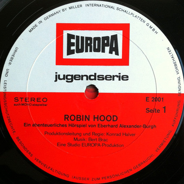 Eberhard Alexander-Burgh ‎- Robin Hood (LP) Vinyl LP Vinyl Very Good (VG) <br> Hoes Good Plus (G+)