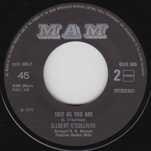 Gilbert O'Sullivan - I'll Believe It When I See It Vinyl Singles Vinyl Very Good (VG) <br> Hoes Generic