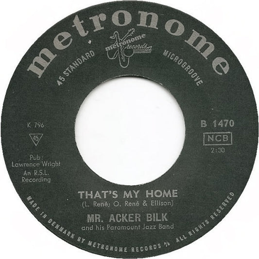 Acker Bilk And His Paramount Jazz Band - That's My Home Vinyl Singles Vinyl Goed / Hoes Generic