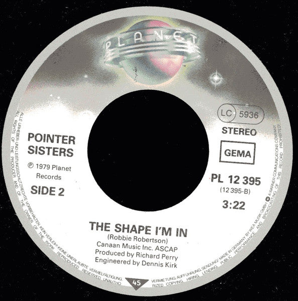 Pointer Sisters - All Your Love Vinyl Singles Vinyl Very Good (VG) <br> Hoes Generic