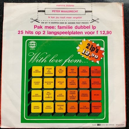 Peter Waaldrecht - Mamma Dolores Vinyl Singles Vinyl Very Good (VG) <br> Hoes Good Plus (G+)