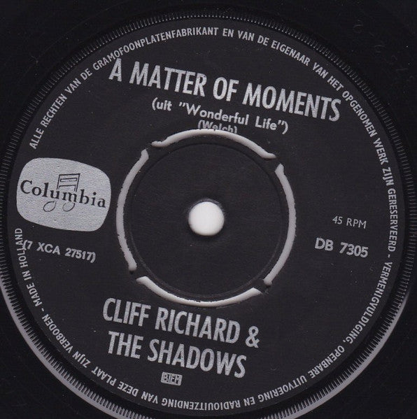 Cliff Richard & The Shadows - On The Beach Vinyl Singles Vinyl Very Good (VG) <br> Hoes Generic