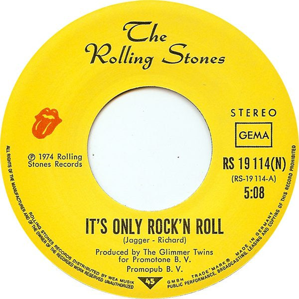 Rolling Stones - It's Only Rock'n'Roll Vinyl Singles Vinyl Very Good (VG) <br> Hoes Generic