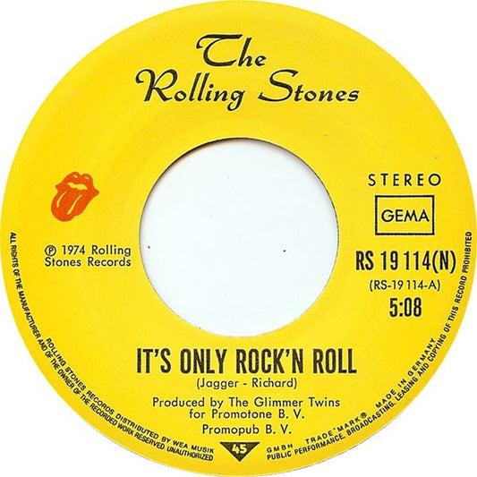Rolling Stones - It's Only Rock'n'Roll Vinyl Singles Vinyl Very Good (VG) <br> Hoes Generic