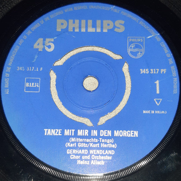 Gerhard Wendland - Tanze Mit Mir In Den Morgen (Mitternachts-Tango) Vinyl Singles Vinyl Goed / Hoes Generic