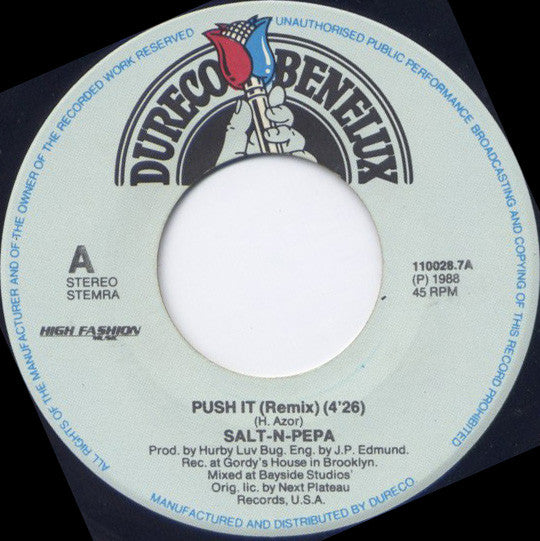 Salt 'N' Pepa - Push It (Remix) Vinyl Singles Vinyl Very Good (VG) <br> Hoes Generic