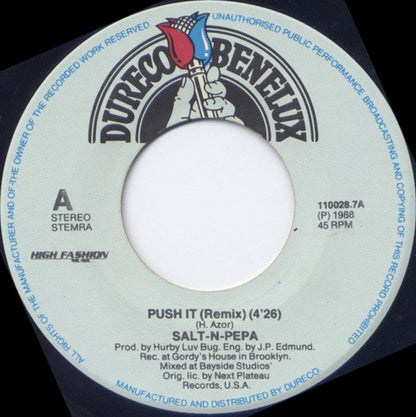 Salt 'N' Pepa - Push It (Remix) Vinyl Singles Vinyl Very Good (VG) <br> Hoes Generic