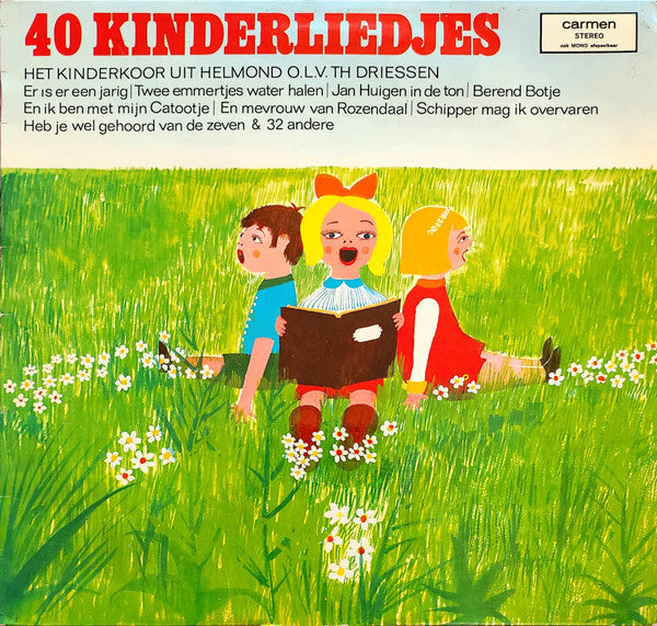 Kinderkoor Uit Helmond - 40 Kinderliedjes (LP) Vinyl LP Vinyl Very Good (VG) <br> Hoes Good Plus (G+)