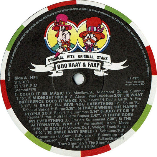 Various - 20 Original Hits / 20 Original Stars (LP) Vinyl LP Vinyl Zeer Goed / Hoesje Goed "VINYLSINGLES.NL"